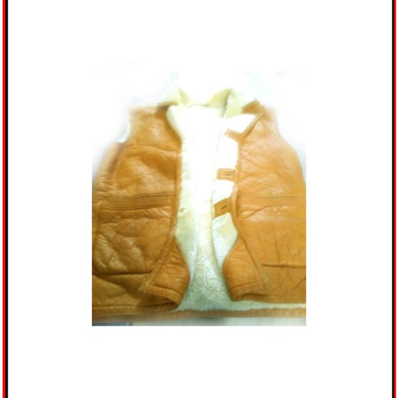 Men's Real Shearling (Sheepskin) Genuine Leather Vest Made In Argentina